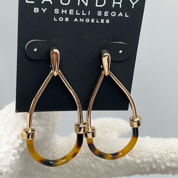 GOLD TEARDROP DANGLE Earrings Laundry by Shelli Segal $18 ea / 3 for $30 - Picture 1 of 8